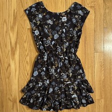 Anthropologie Twelfth Street by Cynthia Vincent Oriana Dress Sz S navy floral