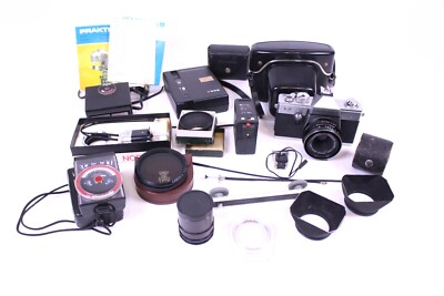 Pentacon Praktica L2 analoge Spiegelreflexkamera Zeiss Tessar 2.8/50 Zubehörpake