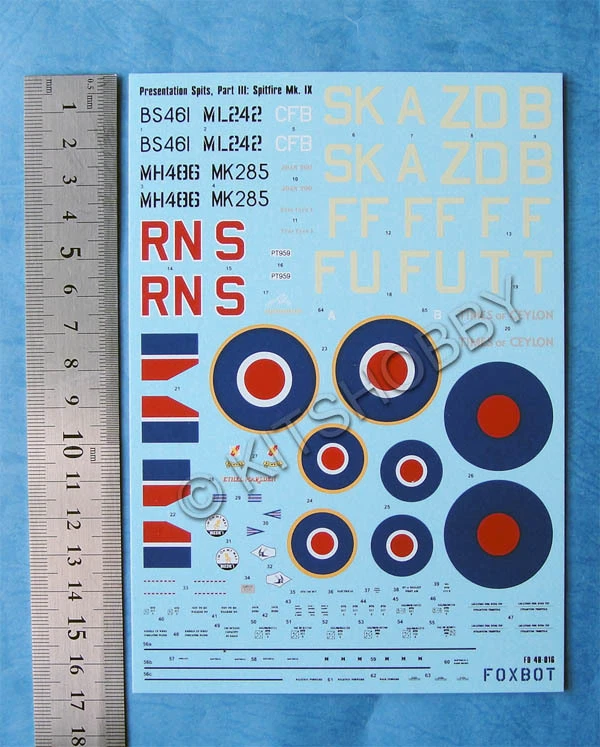 Foxbot Decals 1/48 Presentation Spits Part 3 - Supermarine Spitfire Mk.IX - Image 4 of 4