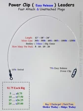 Power Clip ( Easy Release ) Leaders ... Striped Bass Striper Drum Catfish .