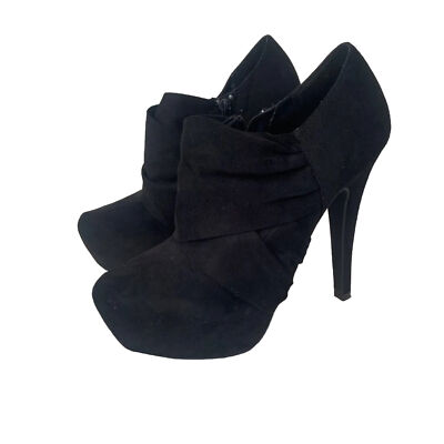 RIVER ISLAND HEELS BOOTIES 4 Knöchel Kunst-Wildleder Wickeloptik sehr hoch NEU Brandneu ohne Etikett Plateau