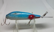 Vintage Burke BIG DIG Flex Plug Blue/Silver 3 1/8" Soft Crankbait Fishing Lure