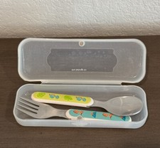 Kids Utensils With Case School Lunch Fork Spoon Dinosaurs Dishwasher Safe
