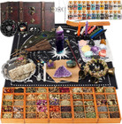 200Pack Witchcraft Supplies & Tools Wooden Box Witch Starter Kit for Beginners