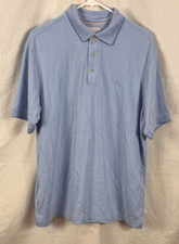 Tommy Bahama Golf Pique Blue Polo Shirt Embroidered Marlin Logo Men Size Medium