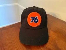 Black 76 Unocal Hat Strapback Patch Gelante Cotton Gas Auto Made USA