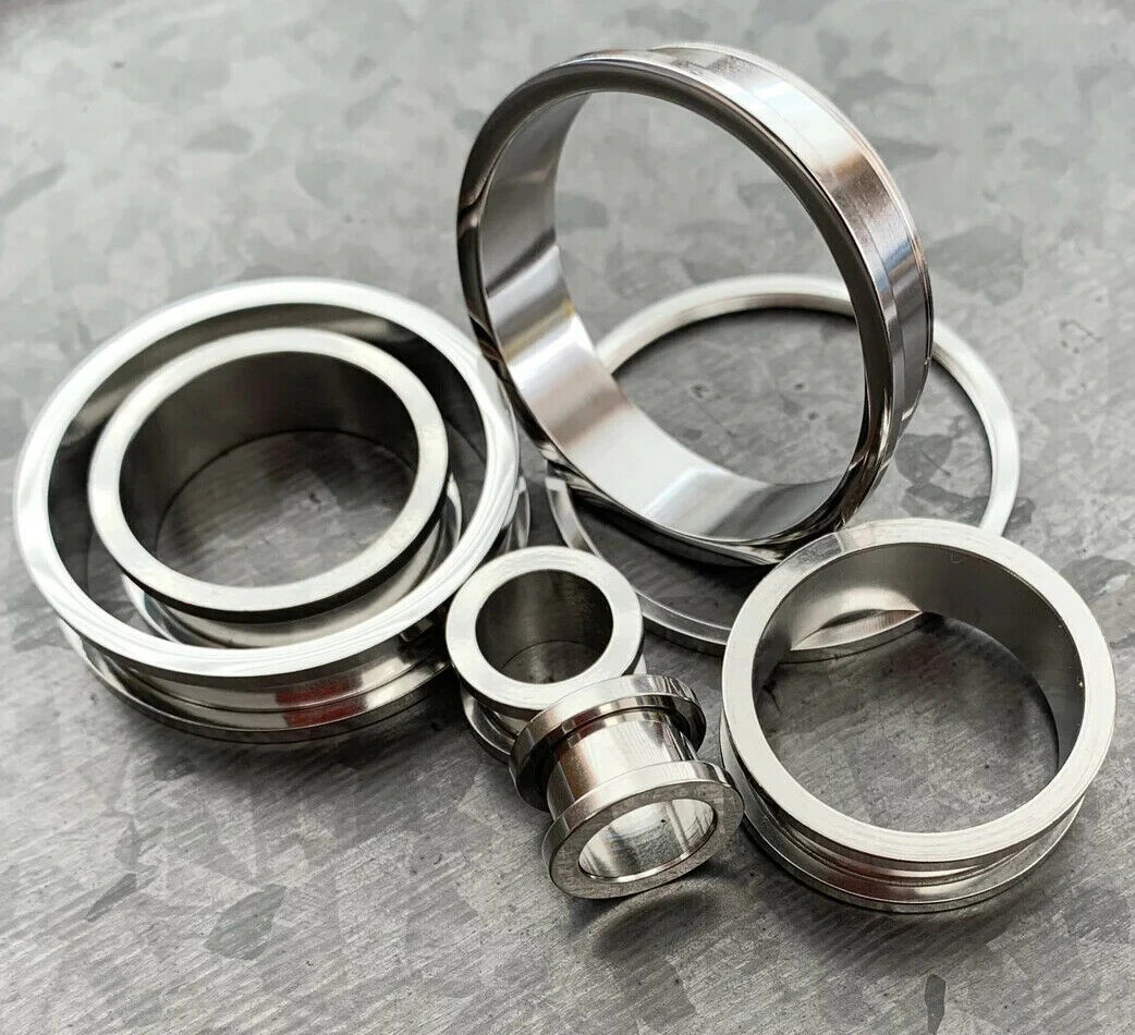 Buy Pair of Surgical Steel Blackline Alloy Gauges 12 mm Wheel Screw Fit