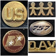 Five 5 Vintage Lapel Pins - Descriptions Below