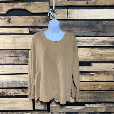 ATHLETA TUSCAN GOLD MULTI NEP LONG SLEEVE BALANCE PULLOVER SWEATSHIRT PLUS Sz 1X