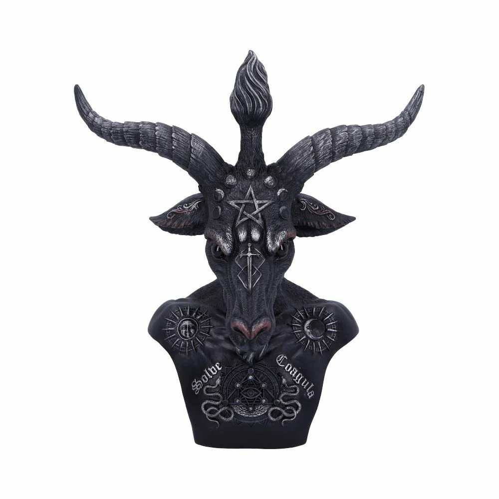 Busto Baphomet Celestial Negro y Plata – La Cabra de Mendes