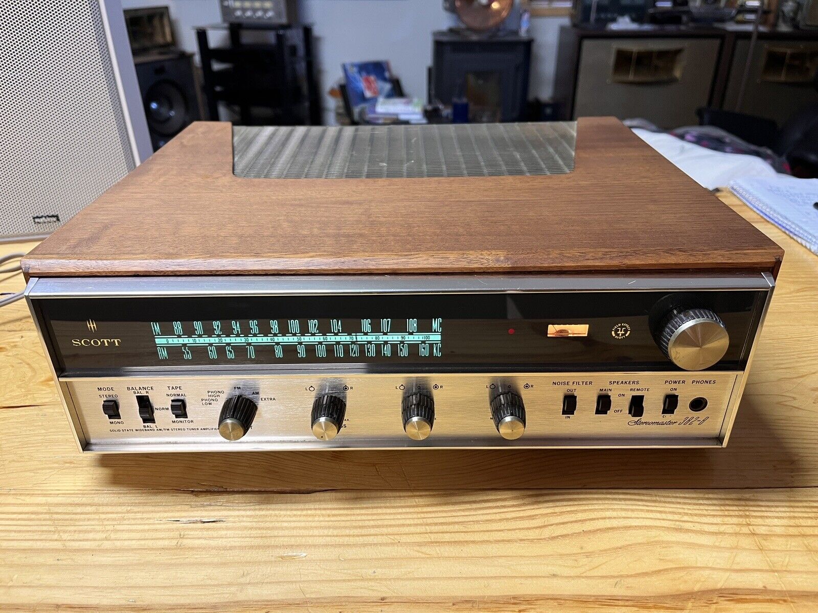 SCOTT STEREOMASTER 382-B VINTAGE STEREO RECEIVER - W Cabinet AS-IS For Parts