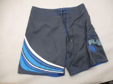 MOSSIMO Size 36 Mens Black Drawstring Stretch Waist Pocket Swimming Shorts 767