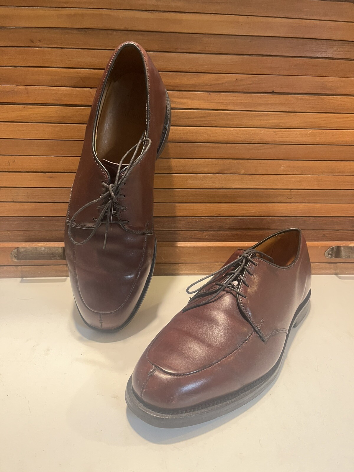 SAOLA Scarpe con suola in gomma Allen Edmonds KENNETT marroni in pelle punta divisa Oxford taglia 9