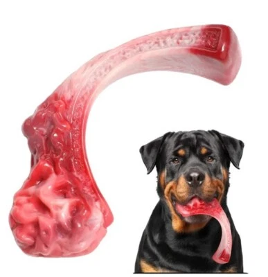 TOMAHAWK NOVELTY Tomahawk Steak Shape Beef Flavor Indestructible Dog Bone for Aggressive chewer