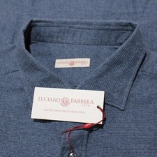 Luciano Barbera NWT Casual Button Down Shirt Size 2XL in Blue 100 Cotton