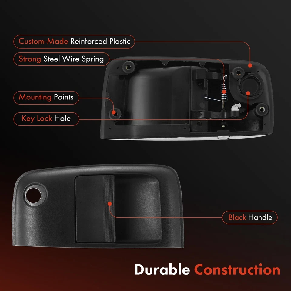 Manija de puerta exterior negra texturizada para puerta trasera de carga para Toyota RAV4 1996-2000 Foto 4 de 4