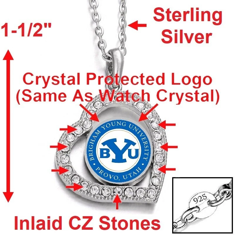 2PcSet BYU Cougars Womens 925 Sterling Silver Necklace Bracelet Gift Set D3D19 - Image 2 of 4