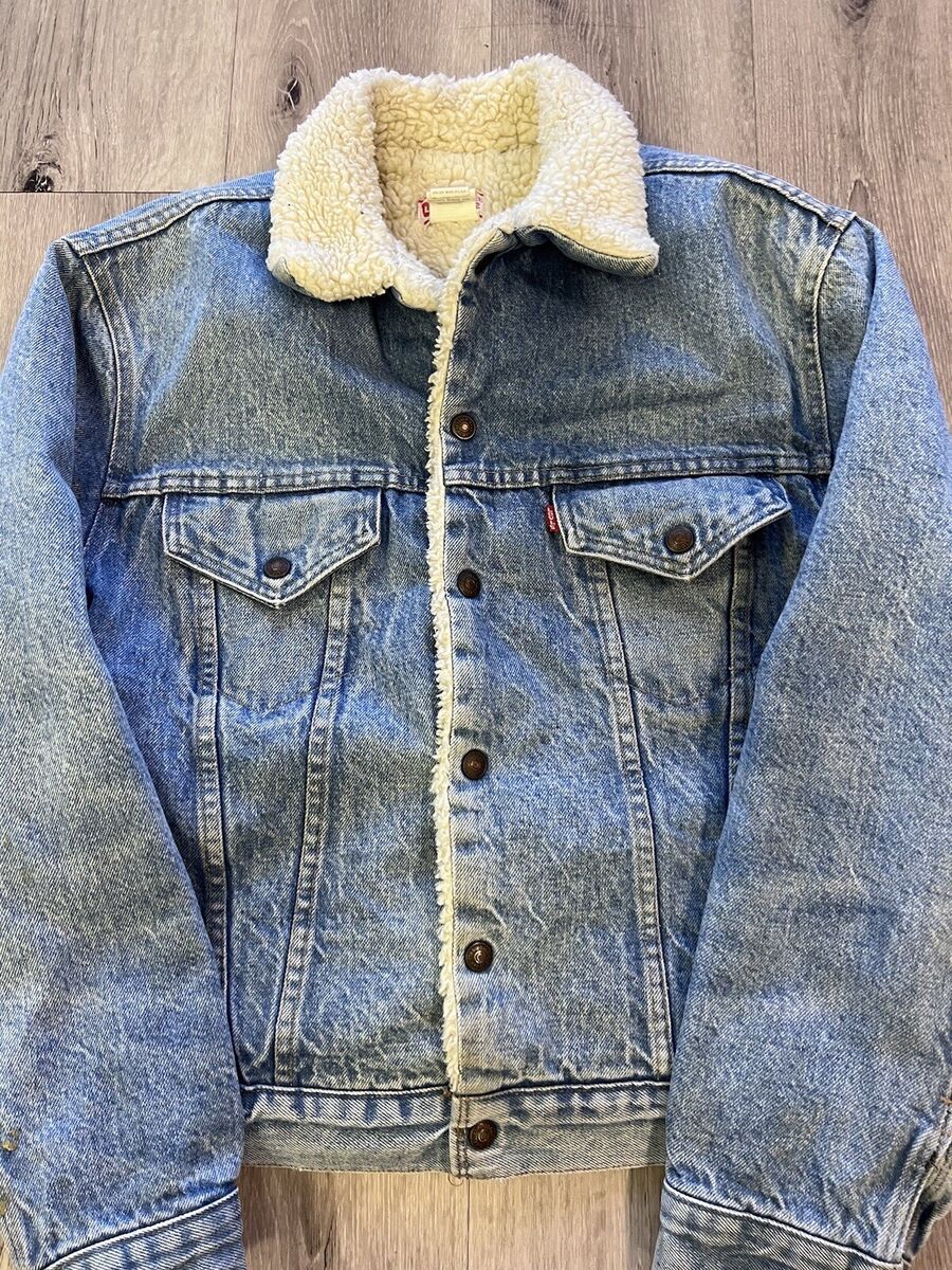 Vintage Levis Jacket Size 42 Sherpa 70605 Denim Trucker 70s Vintage Levis Jacket Size 42 Sherpa 70605 Denim Trucker 70s