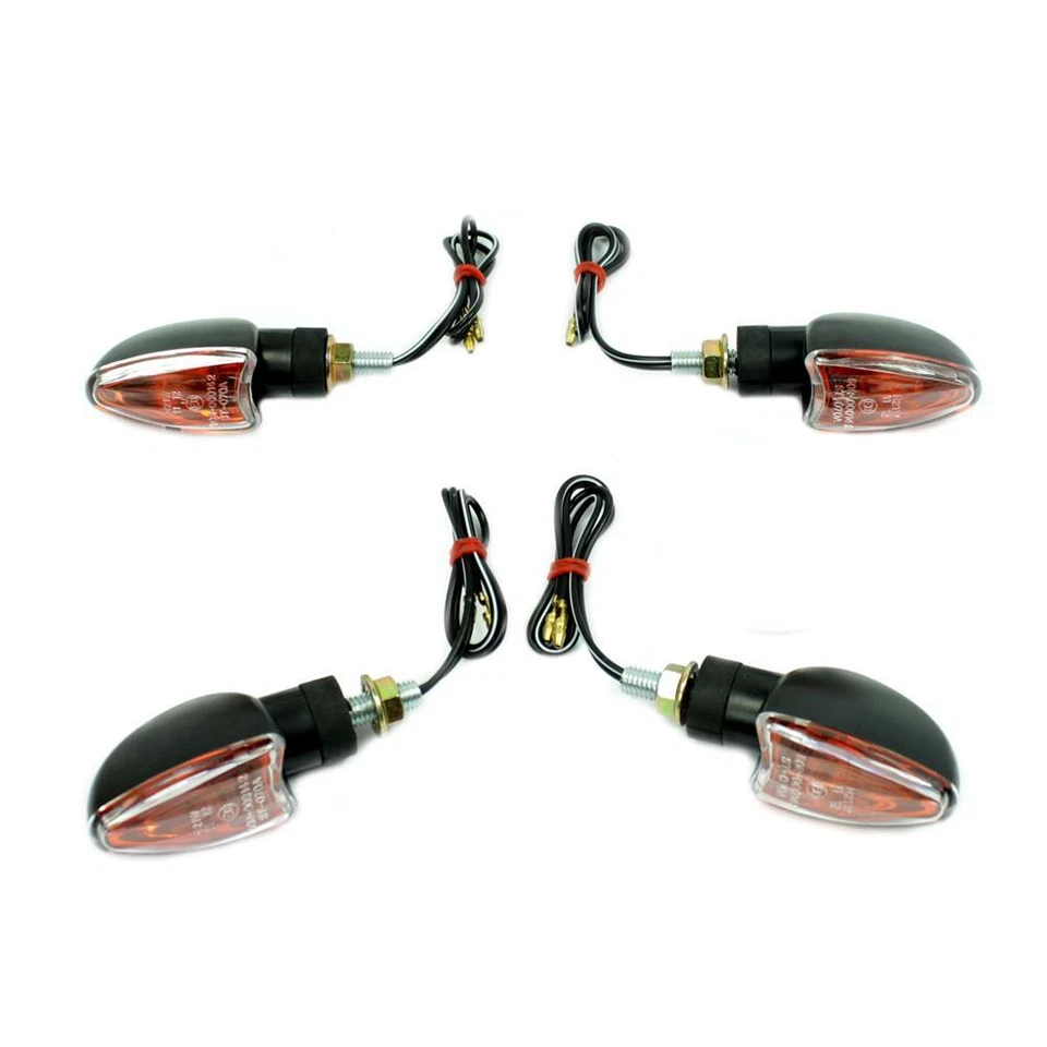 4 Tuning Mini Blinker 12V schwarz Halterungen für Simson S51 S50 S70 E Zeichen - Bild 1 von 1