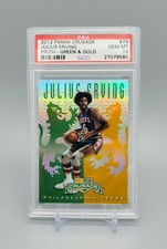 2012 Panini Crusade Julius Erving #79 Green & Gold Prizm #'d /25 PSA 10 Gem Mint
