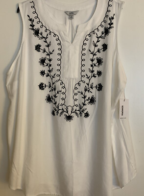 NEW! Women s Sonoma Embroided Top sz 3X