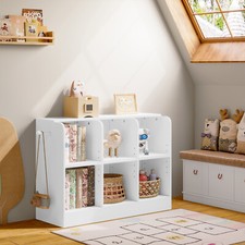 Bücherregal Kinder Kinderregal 2 Ebenen verstellbare Regalböden Spielzeugregal