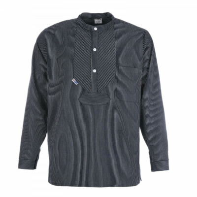 Fischerhemd BasicLine Finkenwerder-Stil mit schmalen Streifen blau/weiss