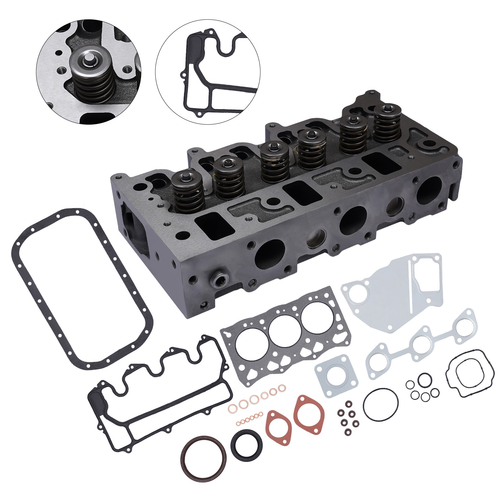 Fit Isuzu 3LD1 Engine Complete Diesel Cylinder Head Valves Gasket Set 8971634013 thumbnail 2