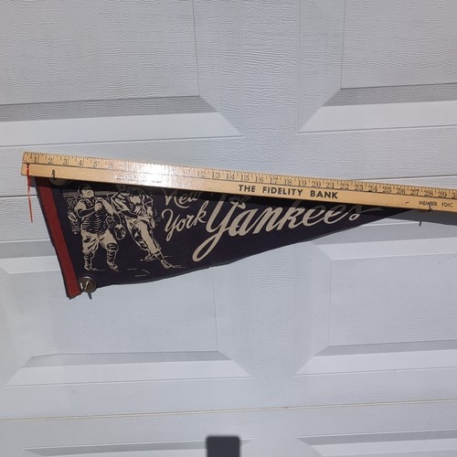 1950s 1960s New York Yankees Navy Blue Felt American League MLB Pennant Flag VTG - Picture 6 of 6