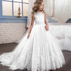 flower girl dress with train