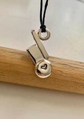 .925 Sterling Silber Abstrakt ''Unikat'' Anhänger an Verstellbarer Kordel