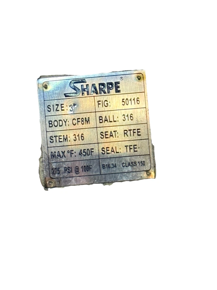 Sharpe 3” ANSI 150 Stainless Steel Flanged Ball Valve New Full Port - Image 2 of 4