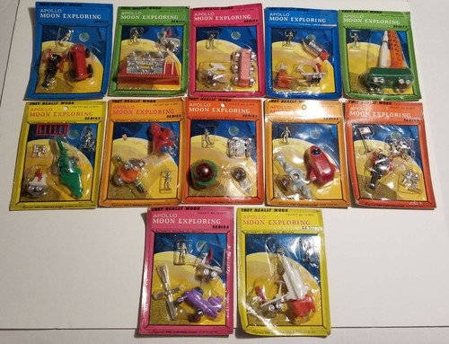 Vintage 1970 Apollo Moon Exploring Series COMPLETE SET of 12 Space Toys Unopened