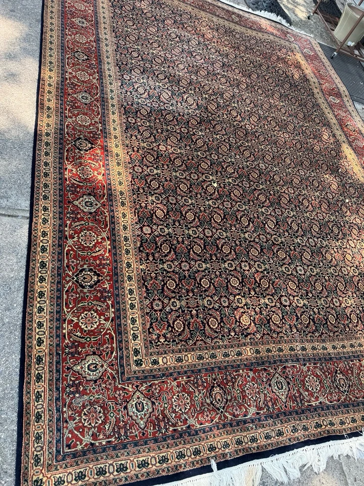 Tapete de área com motivo floral Momeni 12’3” x 9’2” com nós à mão - Imagem 4 de 4