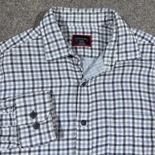 Untuckit Soligo Slim Fit Blue Plaid Shirt Men  s Small