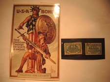Postcard USA bonds 3rd liberty loan Boy Scouts & 2 thrift stamps 25 cents