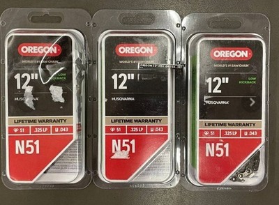 Oregon N51 Chainsaw Chain. 3 Pk. 12'' Bar Fits Husq 540iXP T540iXP. Free Shipping