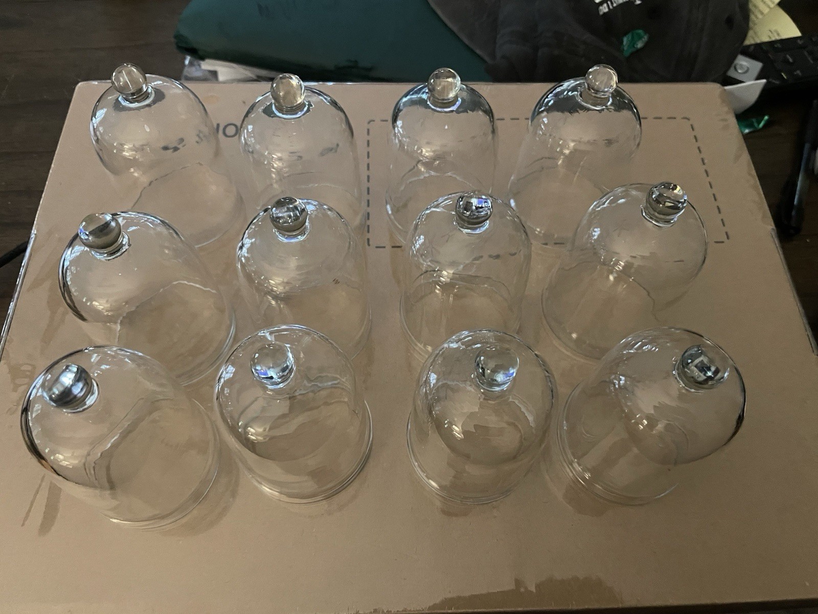 (Set Of 12) Hanging Votive Tea light Holders, Clear Glass. W