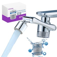 CECEFIN Sink Faucet Water Filter Extender & Aerator - 9 Cartridges, 1080° Swivel