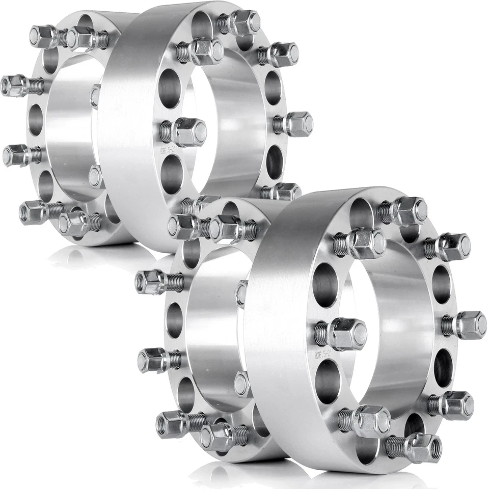 4Pcs 2" 8x6.5 Wheel Spacers 9/16" Studs For Ford E-250 E-350 Econoline 1992-2002 Foto 4 de 4