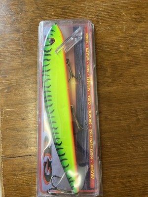 13'' Grandma Lures Fire Tiger G13-12 Crankbait Jerkbait Trolling Musky Lure