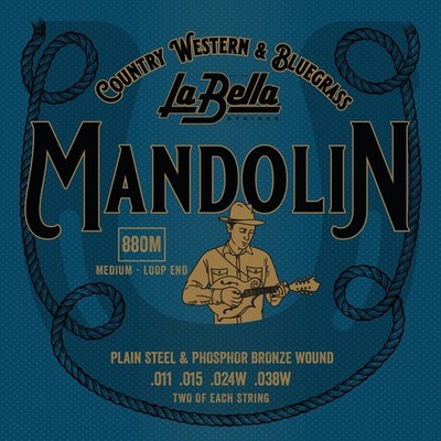 LABELLA WESTERN & BLUEGRASS MANDOLIN PHOSPHOR BRONZE LOOP END STRING SET 880M