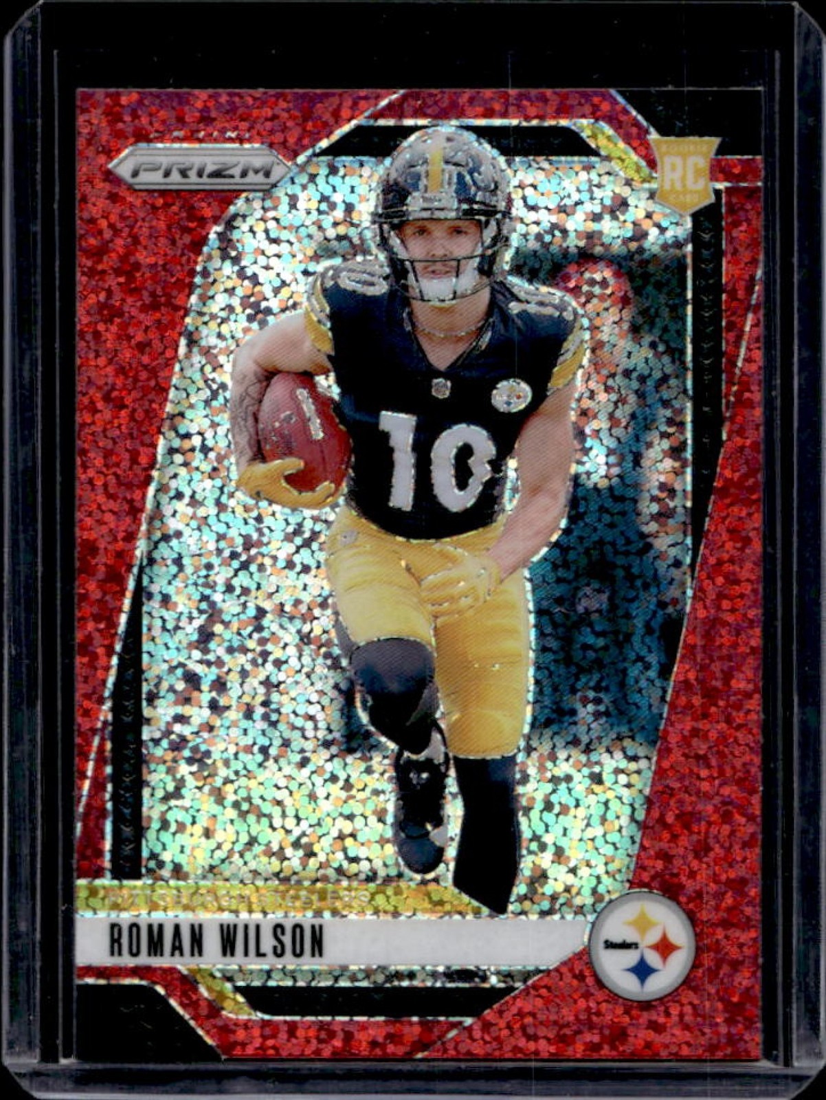 2024 Panini Prizm Roman Wilson RC Red Sparkle Rookie #384 Steelers