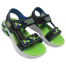 Skechers Mega-Craft Boys Rugged Black  Green Gamer Themed Sandals
