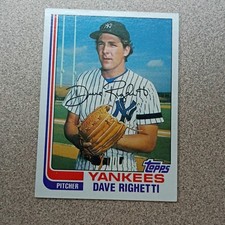 Topps 1982 Dave Righetti Rookie #439 Yankees Baseball Card Base Set. rookie card picture