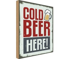 Holzschild 18X12 Cm Alkohol Cold Beer Here Bier Essen Trinken Deko Geschenk Holz