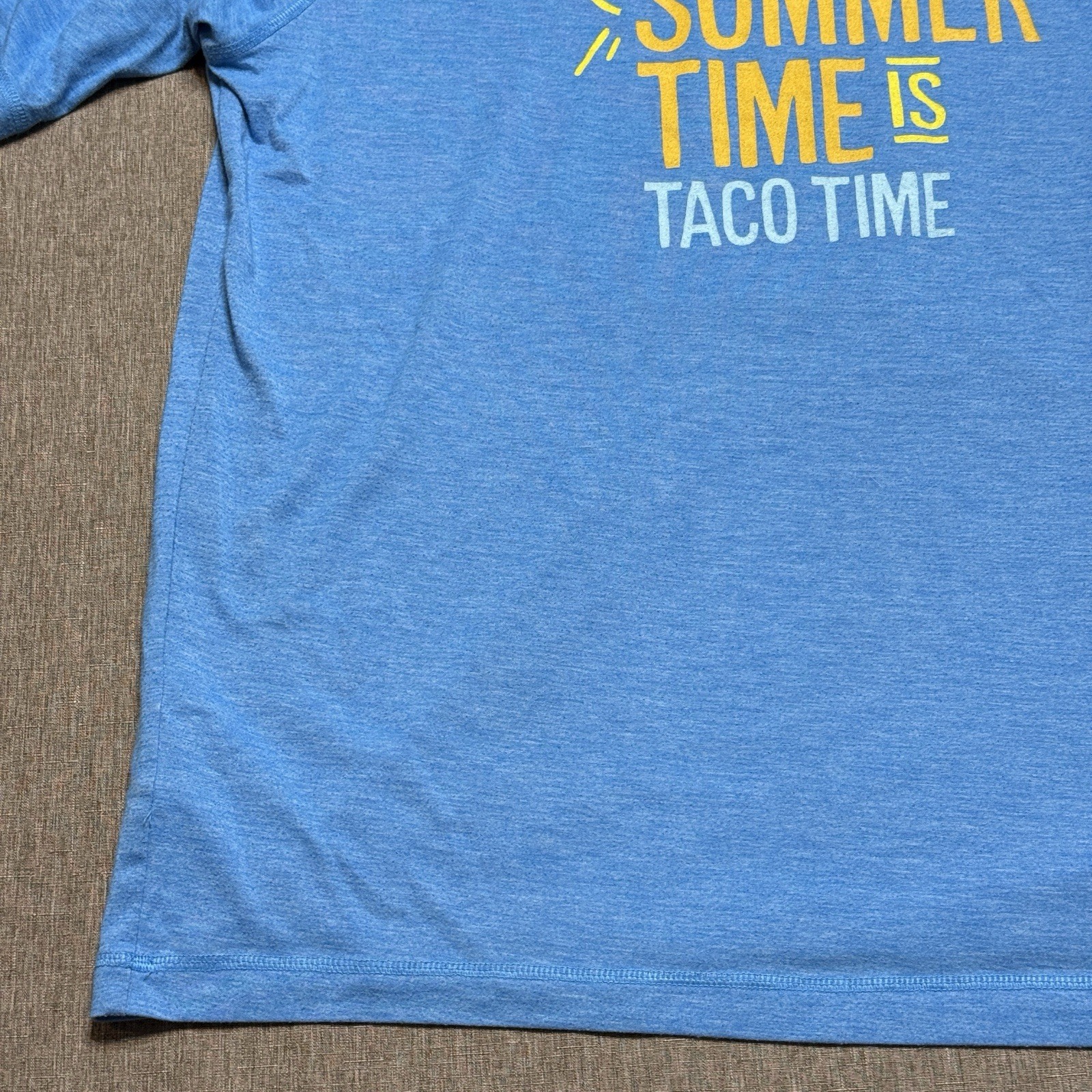 Taco Time Employee Uniform T-Shirt Mens Large Summer Time is Taco Time