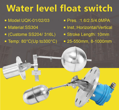 Float Level Switch 304/316 Stainless High Temp Magnetic Controller Side Mount