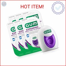 GUM Expanding Dental Floss, Waxed Woven Floss for Adults, Plaque Remover for Tig