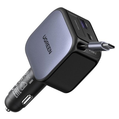 Nexode 60W 3-Port Zigarettenanzünder USB-C Ausziehbares Auto Ladegerät 30W in...